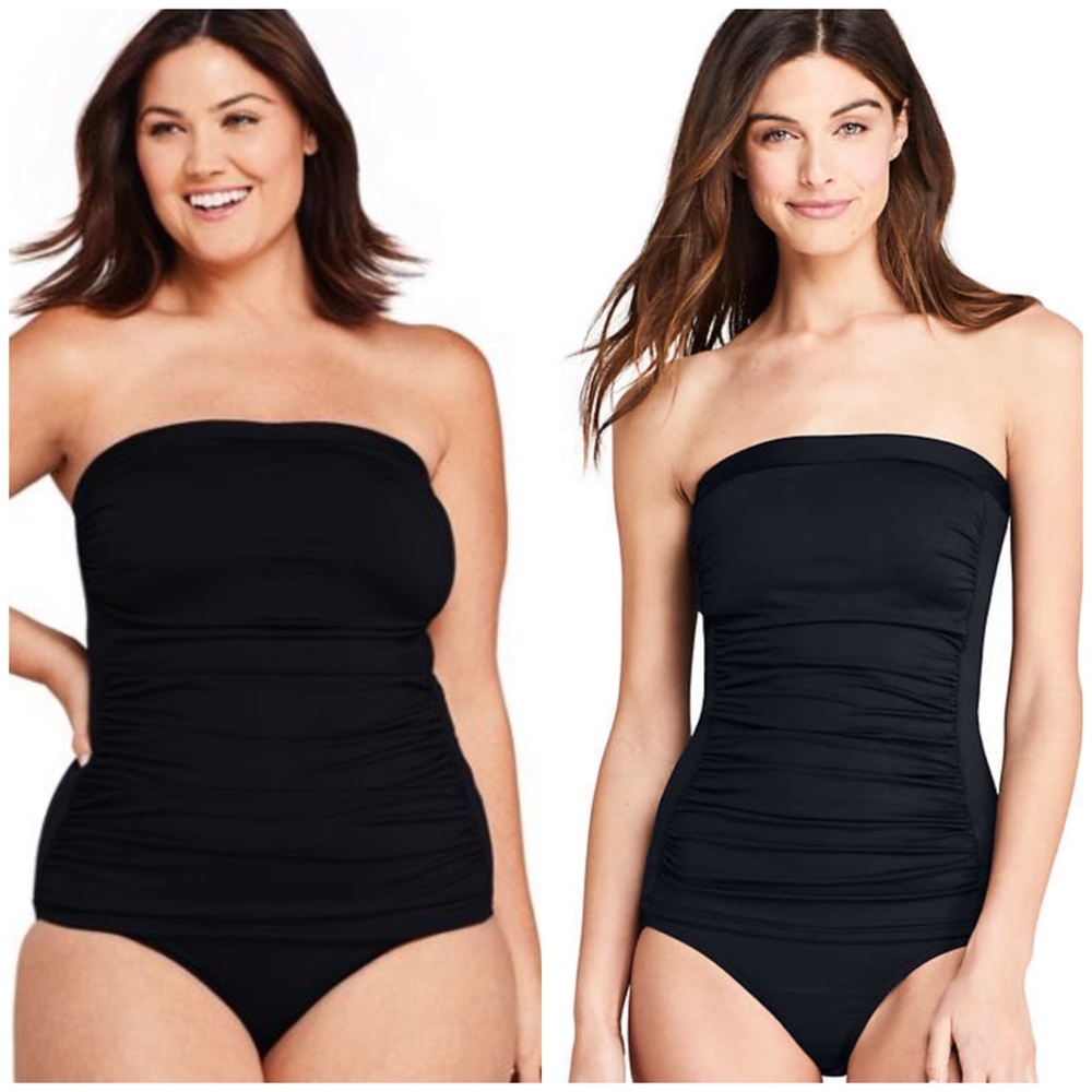 - NWOT Lands End tankini black Strapless